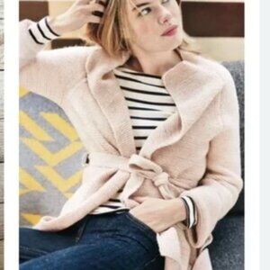 Boden Barcelona Wool Alpaca Blend Dark Gray Wrap Cardigan Size 2